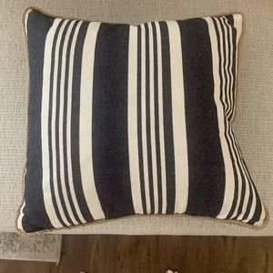 Dark navy and white stripe pillow